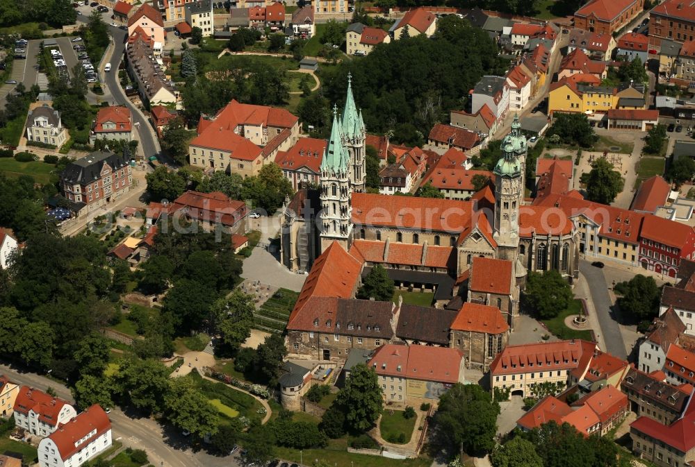 Aerial photograph Naumburg (Saale) - Church building of the cathedral of Naumburger Dom on Domplatz in Naumburg (Saale) in the state Saxony-Anhalt, Germany