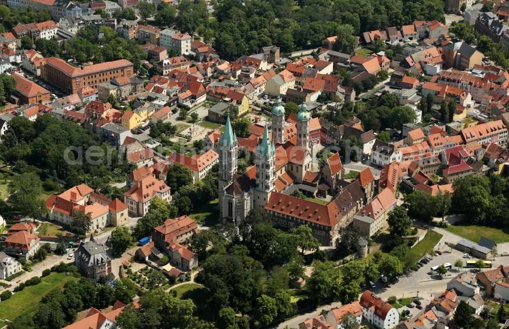 Aerial photograph Naumburg (Saale) - Church building of the cathedral of Naumburger Dom on Domplatz in Naumburg (Saale) in the state Saxony-Anhalt, Germany