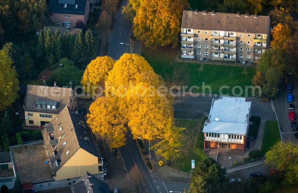 Gladbeck from above - Church building in the autumnal Zweckel part in Gladbeck in the state of North Rhine-Westphalia