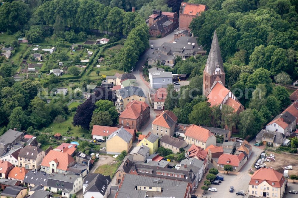 Aerial image Neubukow - Church building in Neubukow in the state Mecklenburg - Western Pomerania, Germany