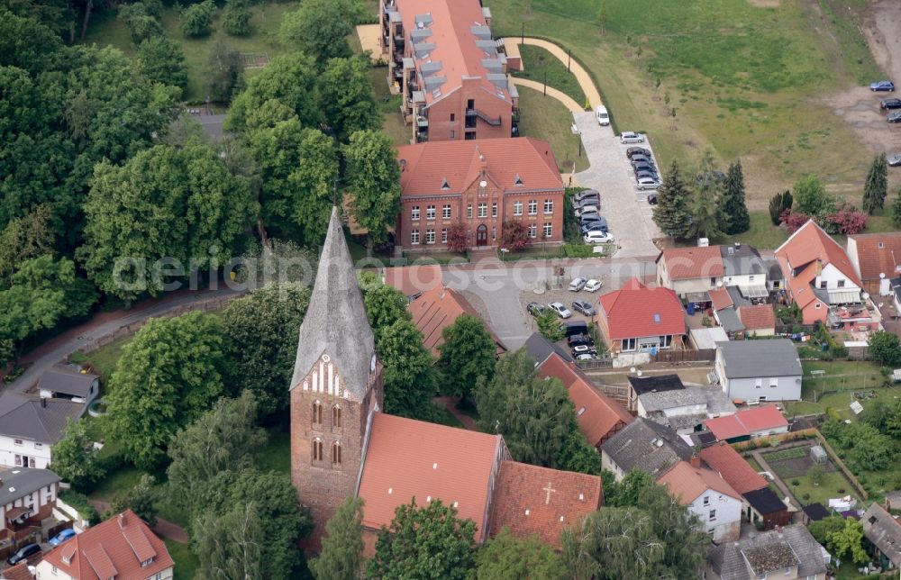 Aerial photograph Neubukow - Church building in Neubukow in the state Mecklenburg - Western Pomerania, Germany