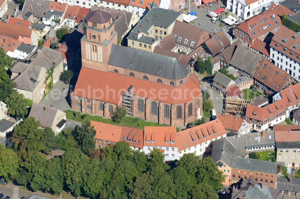 Hansestadt Wismar from the bird's eye view: Church building St. Nikolai on street St.-Nikolai-Kirchhof in Wismar in the state Mecklenburg - Western Pomerania, Germany