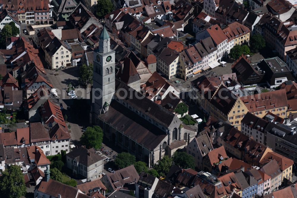 Aerial image Überlingen - Church building of the cathedral of St.-Nikolaus-Muenster on street Muensterstrasse in Ueberlingen at Bodensee in the state Baden-Wuerttemberg, Germany