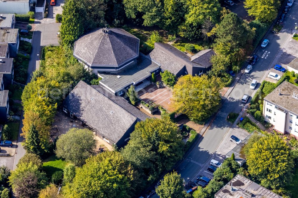 Aerial photograph Ennepetal - Church building of OASIS-Church on street Buettenberger Strasse in the district Oelkinghausen in Ennepetal in the state North Rhine-Westphalia, Germany