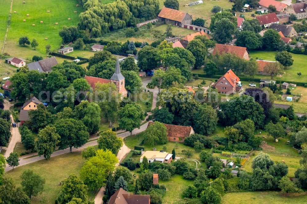 Aerial photograph Vipperow - Church building in the village of Vipperow in the state Mecklenburg - Western Pomerania