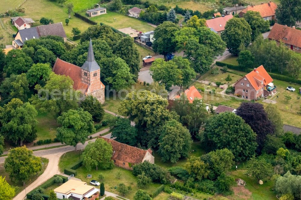 Vipperow from the bird's eye view: Church building in the village of Vipperow in the state Mecklenburg - Western Pomerania