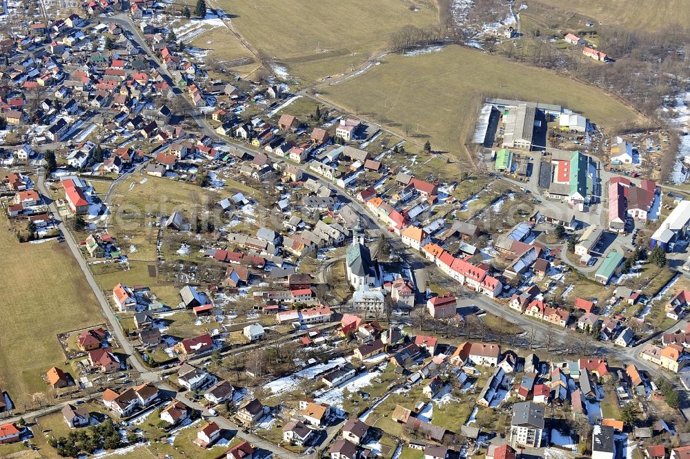 Klenci pod Cerchovem - Klentsch from above - Church building in the village of in Klenci pod Cerchovem - Klentsch in Plzensky kraj - Bohemia, Czech Republic