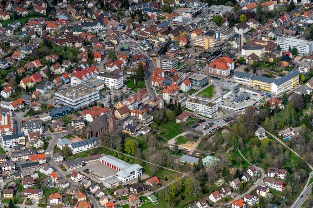 Sankt Georgen from above - Church building in the village of in Sankt Georgen in the state Baden-Wurttemberg, Germany