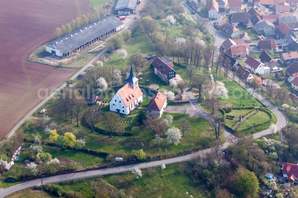 Aerial photograph Hellingen - Church building in the district Rieth in Hellingen in the state Thuringia, Germany