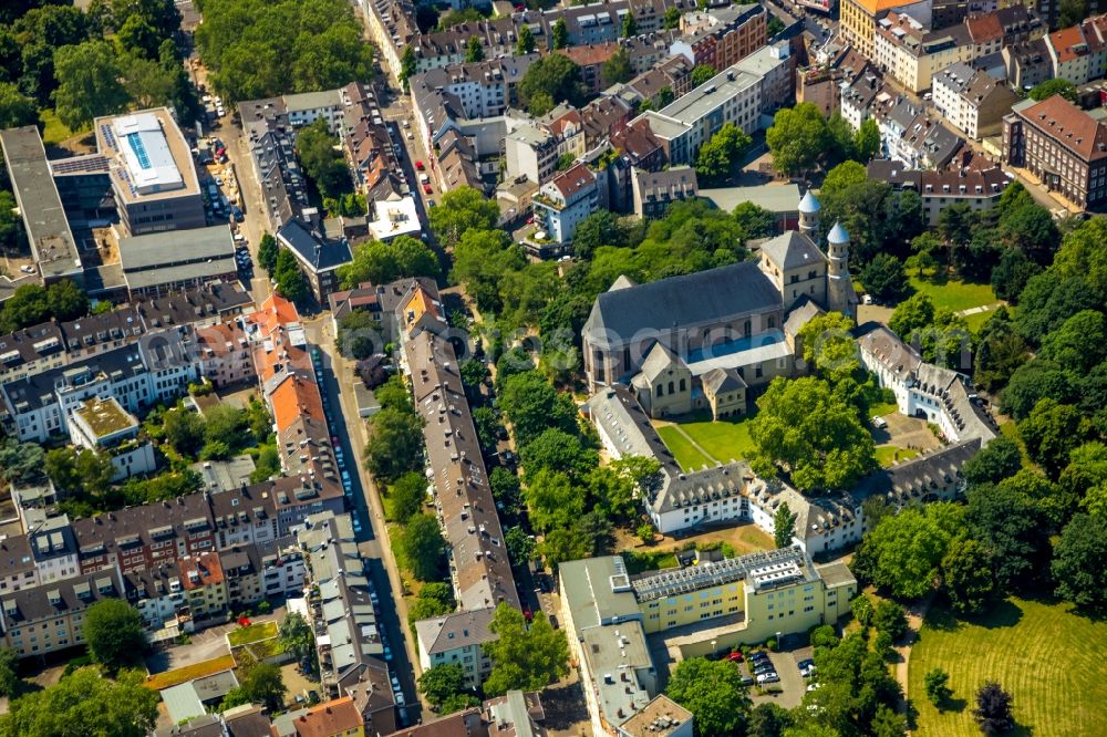 Köln from above - Church building of St. Pantaleon Am Pantaleonsberg in Cologne in the state North Rhine-Westphalia, Germany