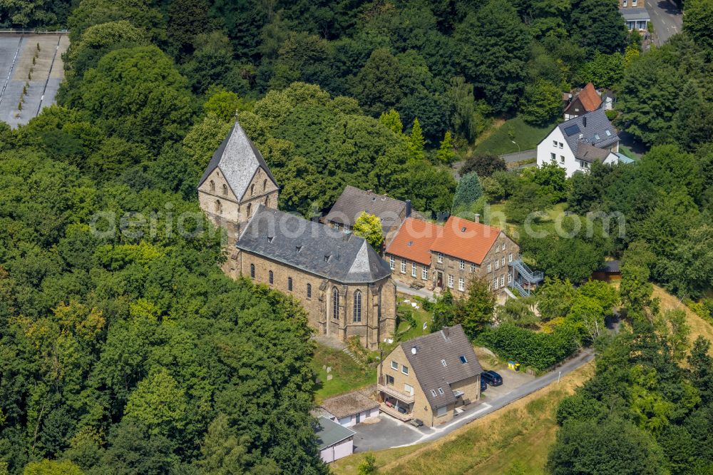 Dortmund from the bird's eye view: Church building St. Peter zu Syburg on street Syburger Kirchstrasse in the district Syburg in Dortmund at Ruhrgebiet in the state North Rhine-Westphalia, Germany