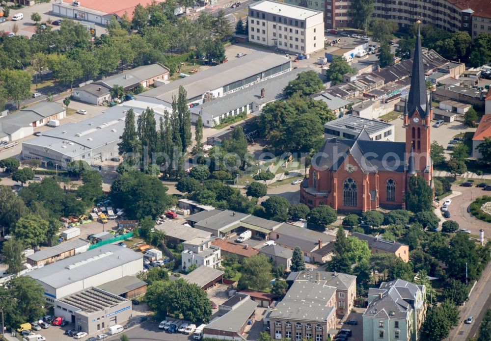 Aerial photograph Dresden - Church building St. Petri in Dresden in the state Saxony, Germany