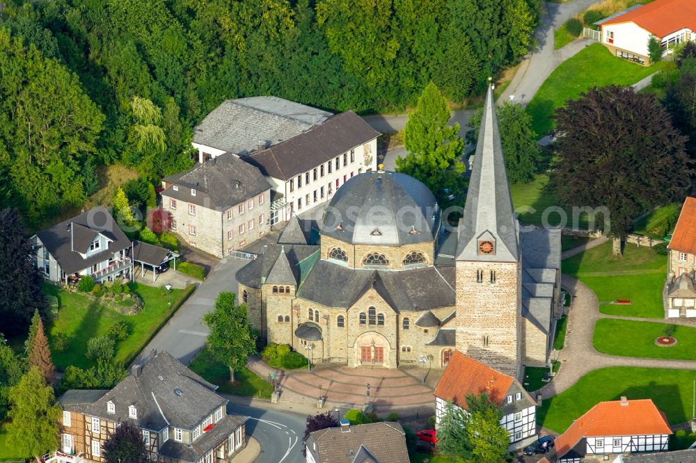 Balve from the bird's eye view: Church building of the parish church St. Blasius in Balve in the state North Rhine-Westphalia