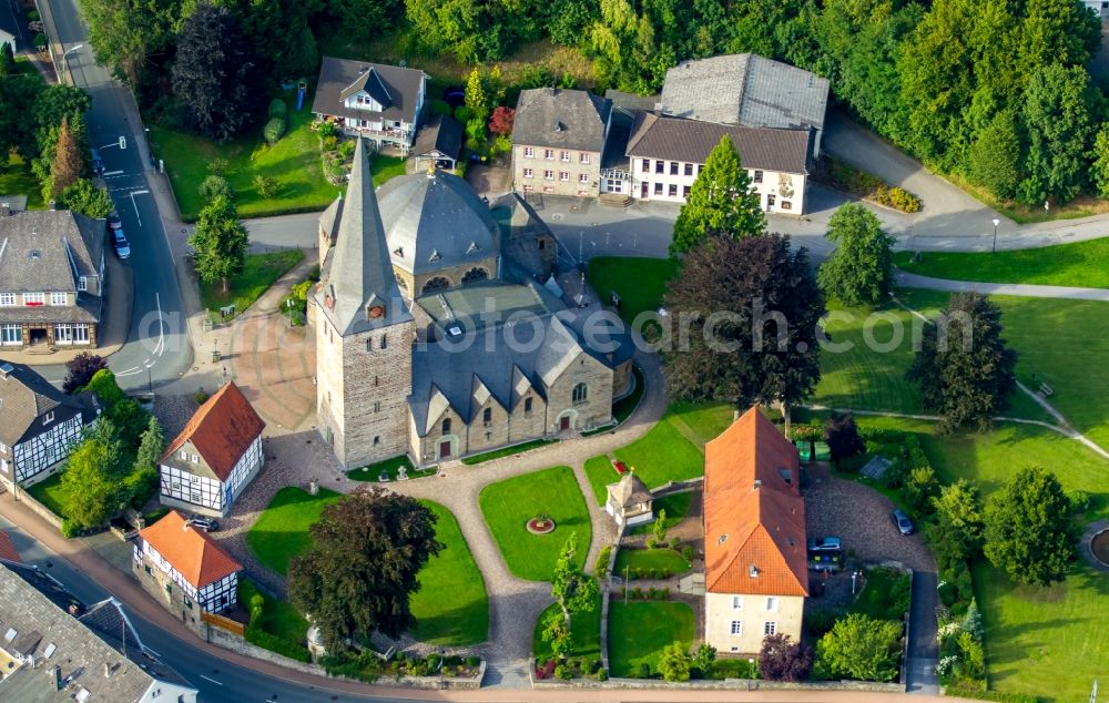 Aerial photograph Balve - Church building of the parish church St. Blasius in Balve in the state North Rhine-Westphalia