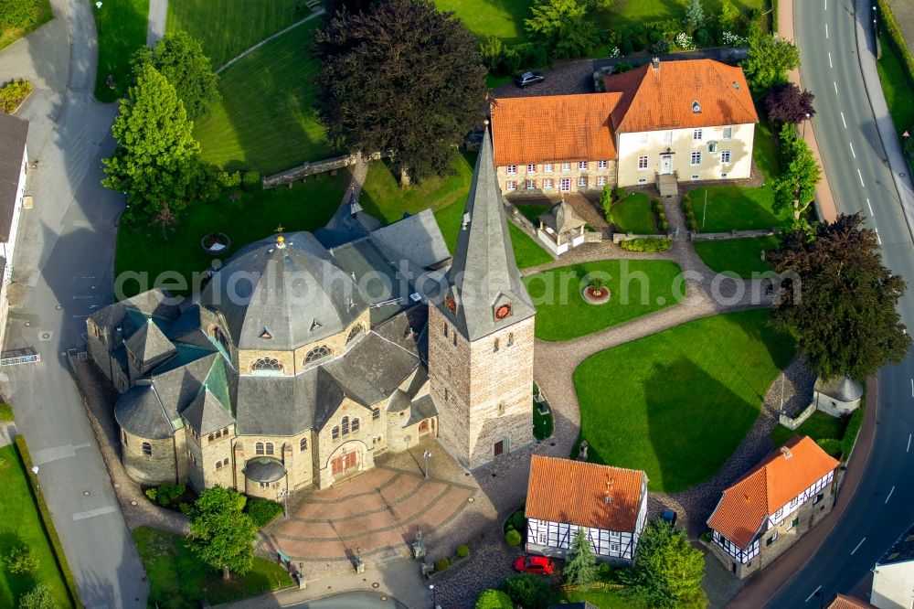 Balve from above - Church building of the parish church St. Blasius in Balve in the state North Rhine-Westphalia