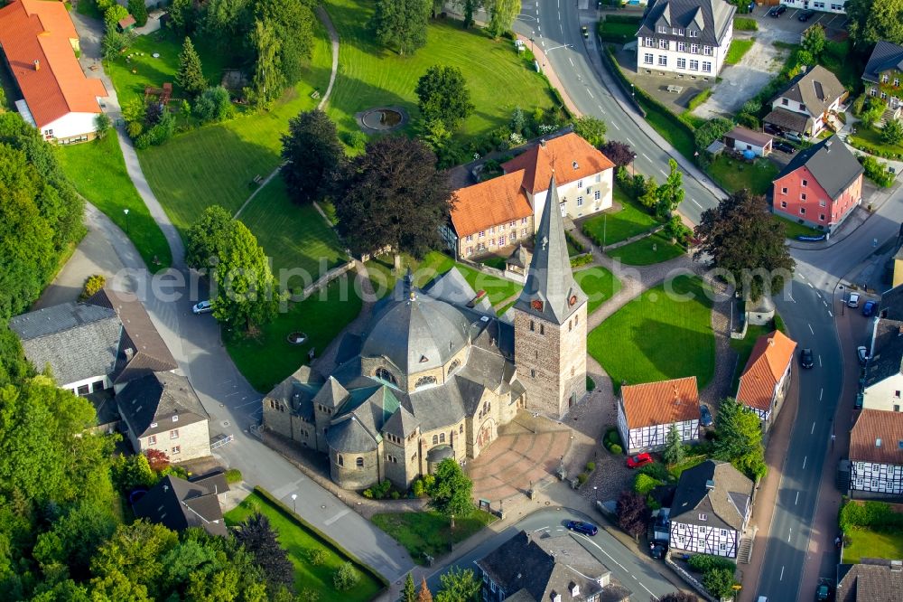 Aerial image Balve - Church building of the parish church St. Blasius in Balve in the state North Rhine-Westphalia