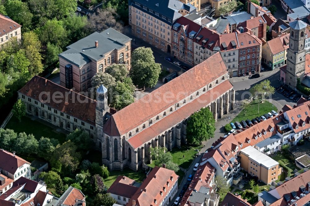 Aerial photograph Erfurt - Church building of Predigerkirche on Predigerstrasse in Erfurt in the state Thuringia, Germany