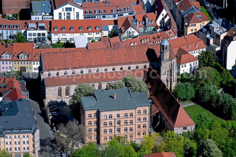 Aerial photograph Erfurt - Church building of Predigerkirche on Predigerstrasse in Erfurt in the state Thuringia, Germany