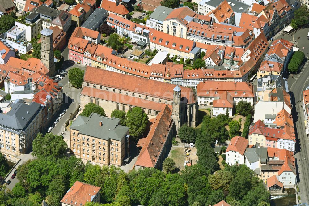 Aerial photograph Erfurt - Church building of Predigerkirche on Predigerstrasse in the district Altstadt in Erfurt in the state Thuringia, Germany