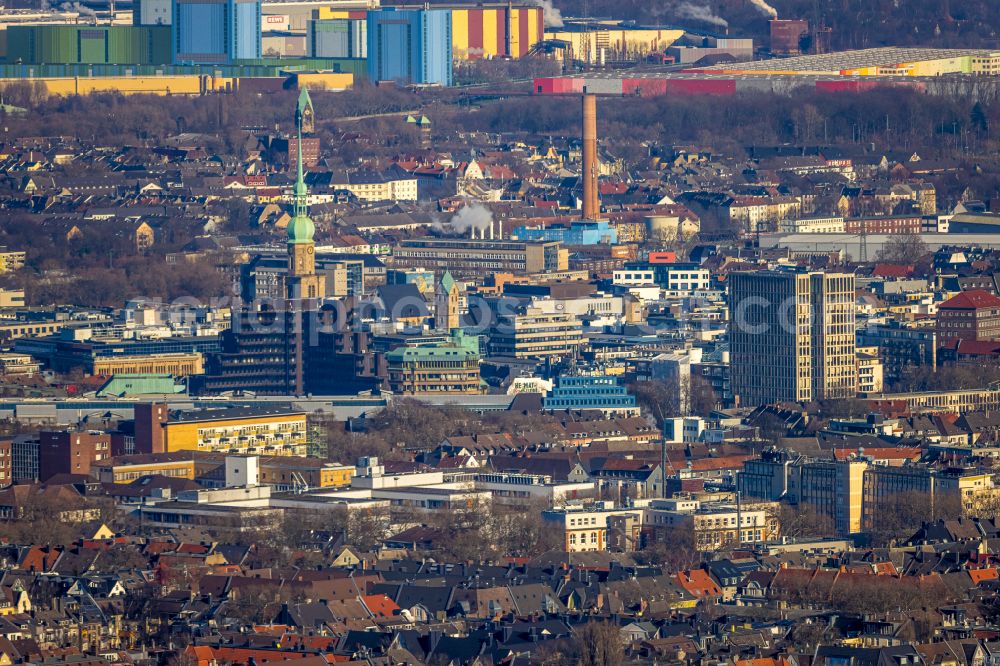 Dortmund from the bird's eye view: Church building St. Reinoldi in Dortmund in the state North Rhine-Westphalia, Germany