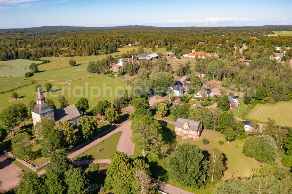 Aerial photograph Saltvik - Church building Saltviks kyrka on street Kvarnboviken in Saltvik in Alands landsbygd, Aland