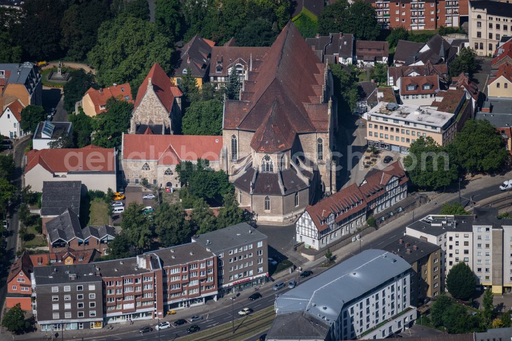 Aerial image Braunschweig - Church building Sankt Aegidien in Brunswick in the state Lower Saxony, Germany