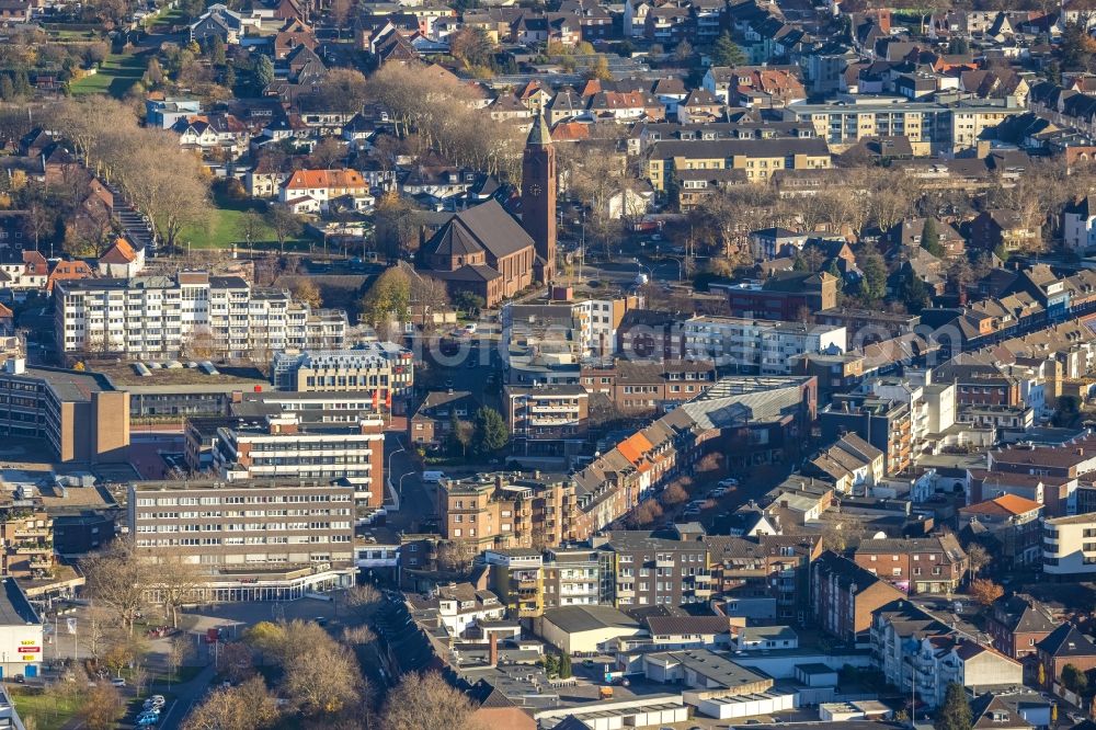 Aerial photograph Kamp-Lintfort - Church building Sankt Josef in Kamp-Lintfort at Ruhrgebiet in the state North Rhine-Westphalia, Germany