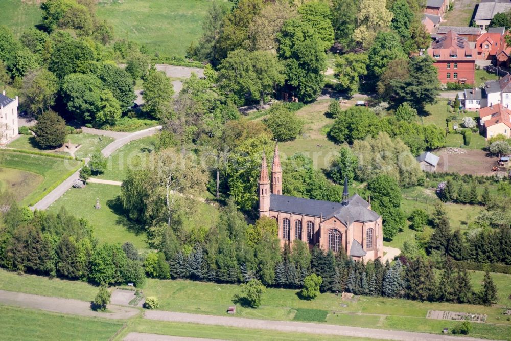 Gardelegen from above - Church building in Gardelegen in the state Saxony-Anhalt, Germany