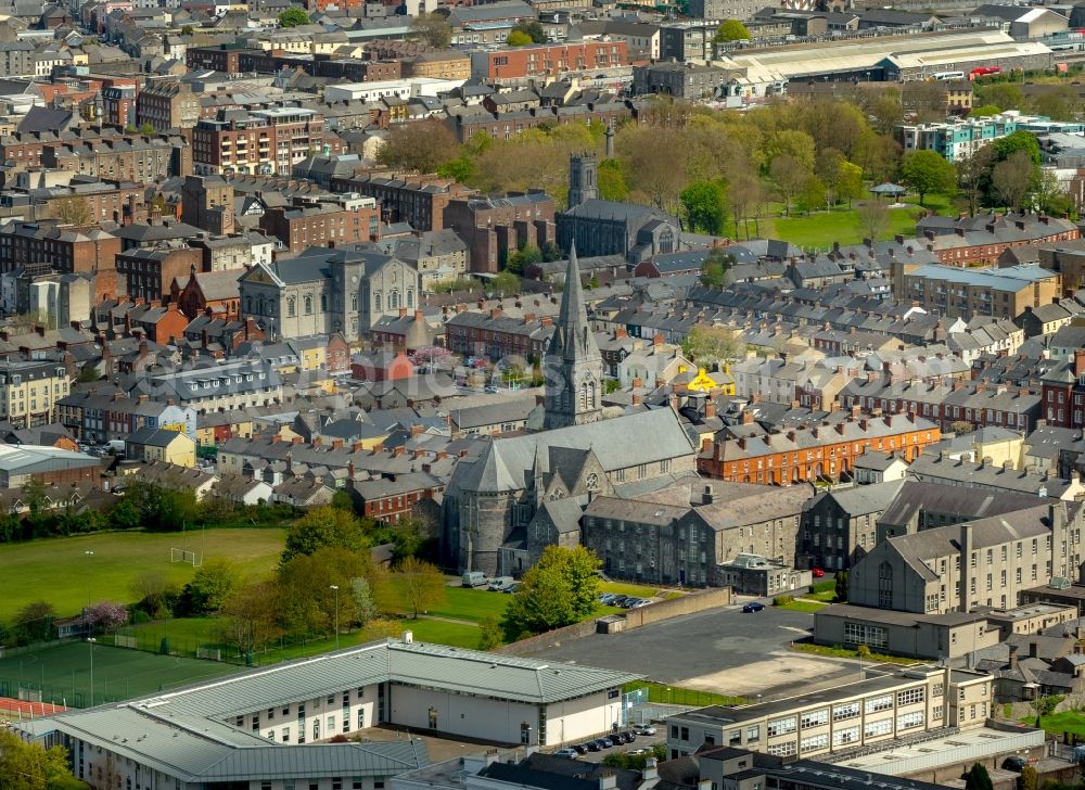 Aerial photograph Limerick - Church building St. Johns in Limerick , Ireland