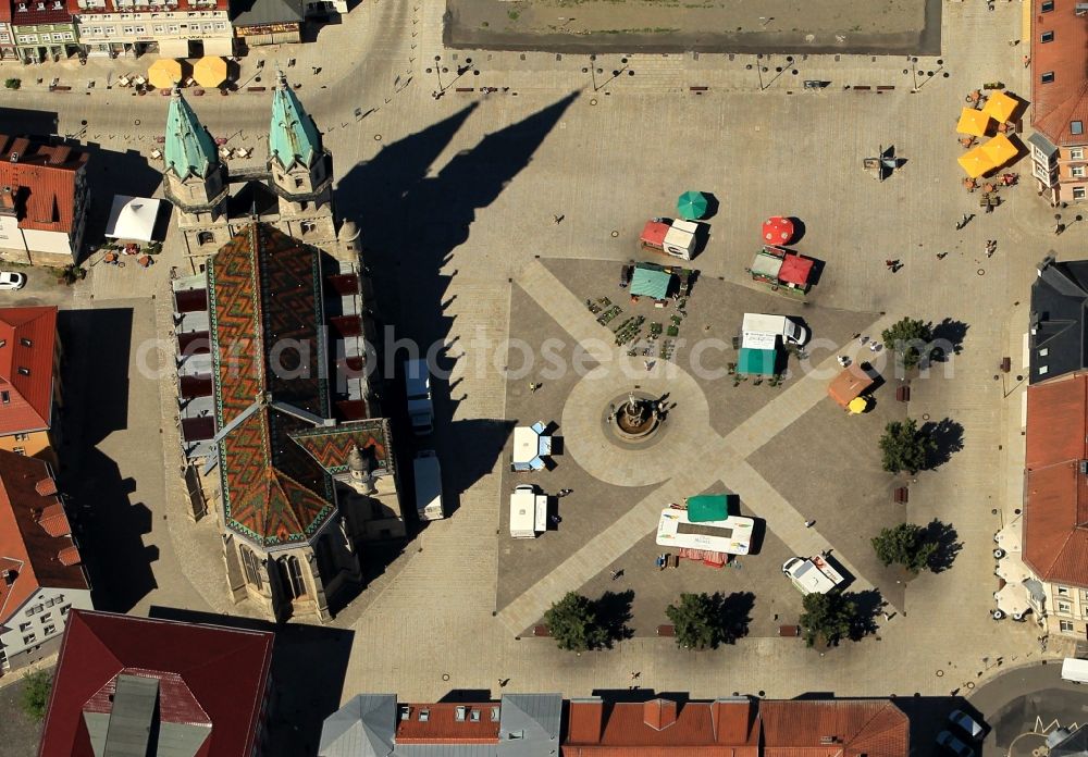 Meiningen from above - Church building in the town church on the square to Meiningen in Thuringia