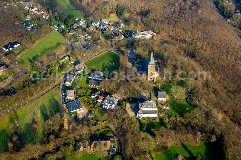 Emmerich am Rhein from above - Church building Stanislauskolleg Hoch Elten in Emmerich am Rhein in North Rhine-Westphalia