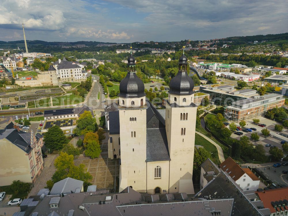 Plauen from the bird's eye view: Church building St.Johannis in Plauen in the state Saxony, Germany