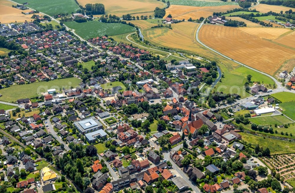 Aerial photograph Albersloh - Church building St.Ludgerus in Albersloh in the state North Rhine-Westphalia, Germany