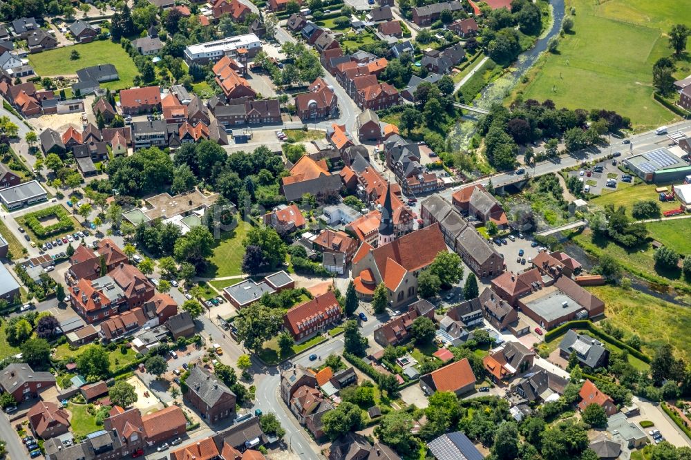 Albersloh from above - Church building St.Ludgerus in Albersloh in the state North Rhine-Westphalia, Germany