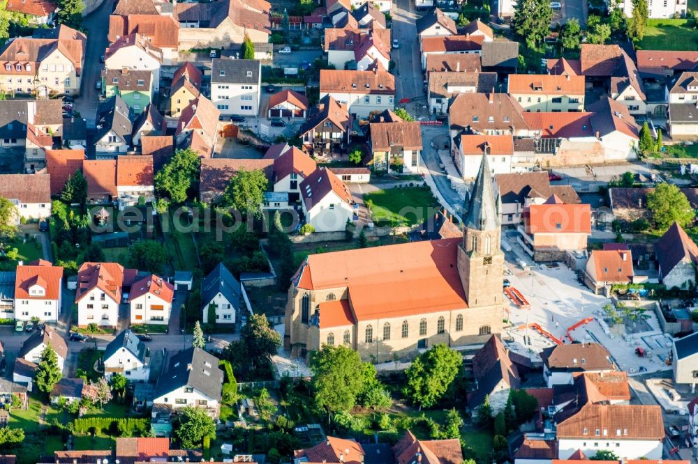 Aerial photograph Rauenberg - Church building St.Peter u.Paul in Rauenberg in the state Baden-Wuerttemberg, Germany