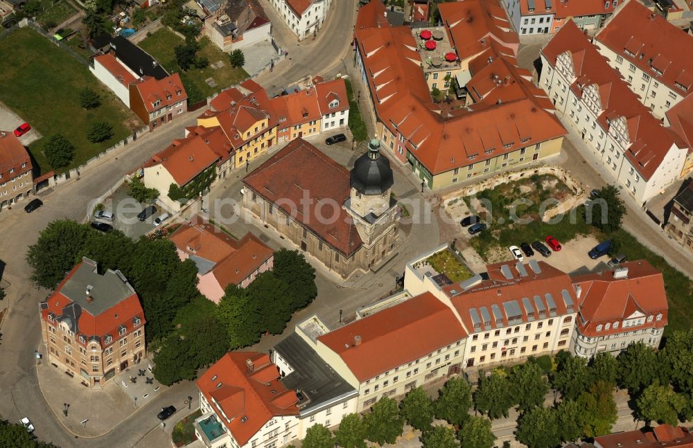 Aerial image Naumburg (Saale) - Church building of Suptur Kirchenkreis Naumburg-Zeitz on Othmarsplatz in Naumburg (Saale) in the state Saxony-Anhalt, Germany