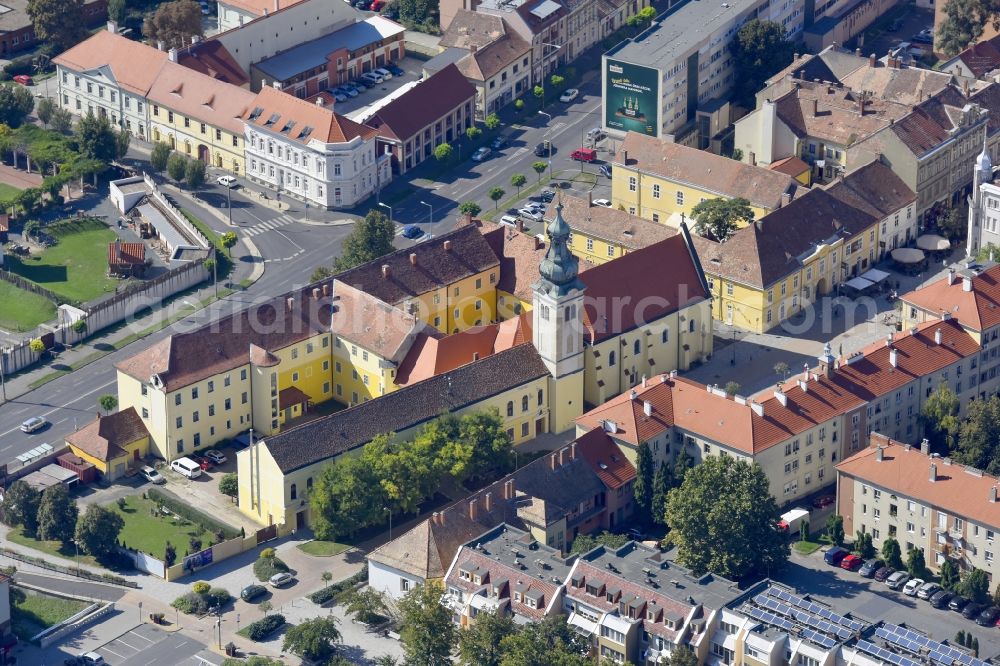 Szombathely from the bird's eye view: Church building Szombathelyi Arpadhazi Szent Erzsebet ferences templom in Szombathely in Vas, Hungary