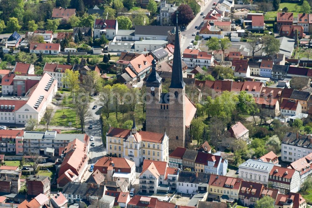 Burg from above - Church building in Unser Lieben Frauen Old Town- center of downtown in Burg in the state Saxony-Anhalt