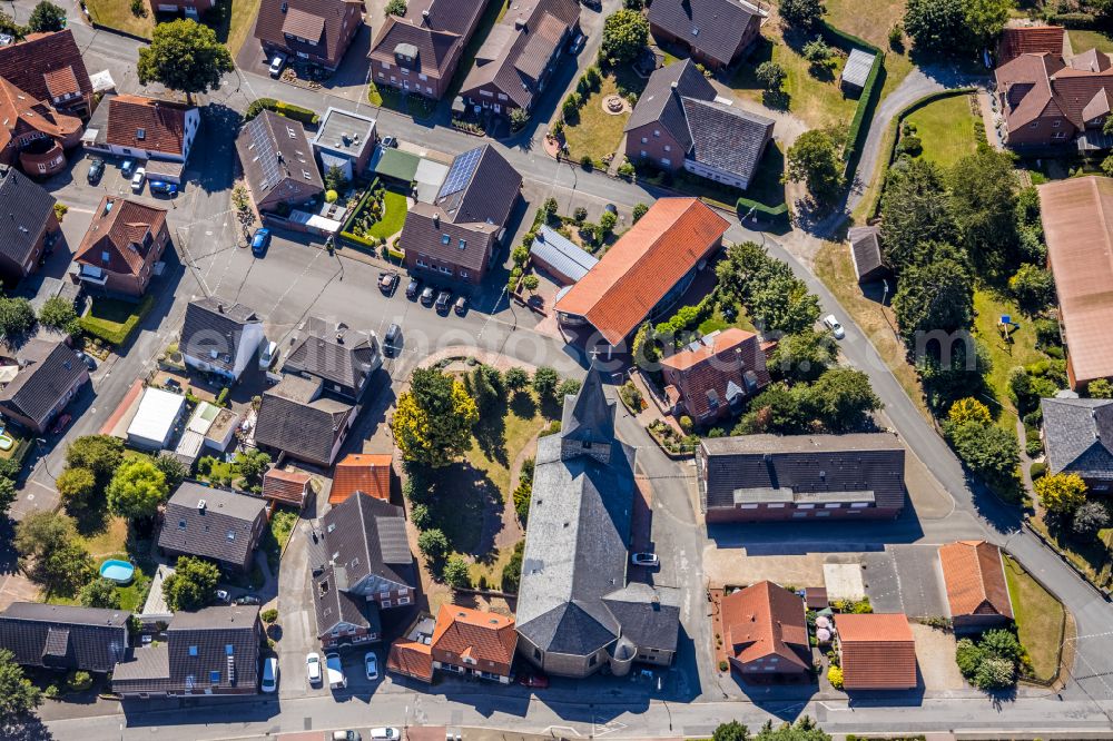 Aerial photograph Rhade - Church building St. Urbanus on street Urbanusring in Rhade in the state North Rhine-Westphalia, Germany