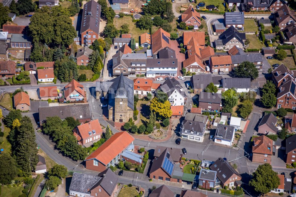 Rhade from above - Church building St. Urbanus on street Urbanusring in Rhade in the state North Rhine-Westphalia, Germany