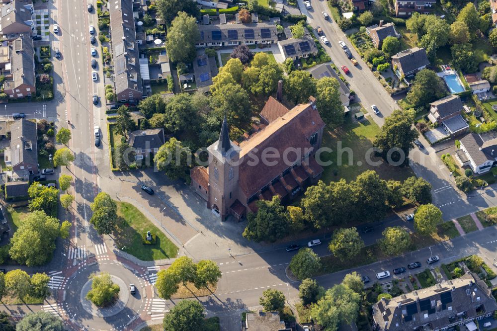 Aerial image Venlo - Church building Holy Family Church on Belletablestraat on street Belletablestraat in Venlo in Limburg, Netherlands