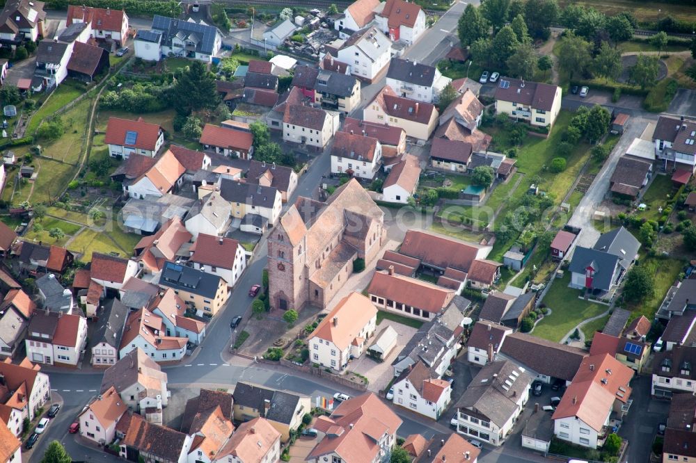 Aerial photograph Dorfprozelten - Church building St. Vitus in the village of in the district Wildensee in Dorfprozelten in the state Bavaria