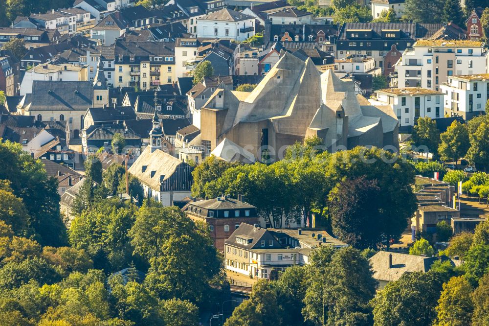 Aerial image Velbert - Church building Wallfahrt Neviges on Elberfelder Strasse in the district Neviges in Velbert in the state North Rhine-Westphalia