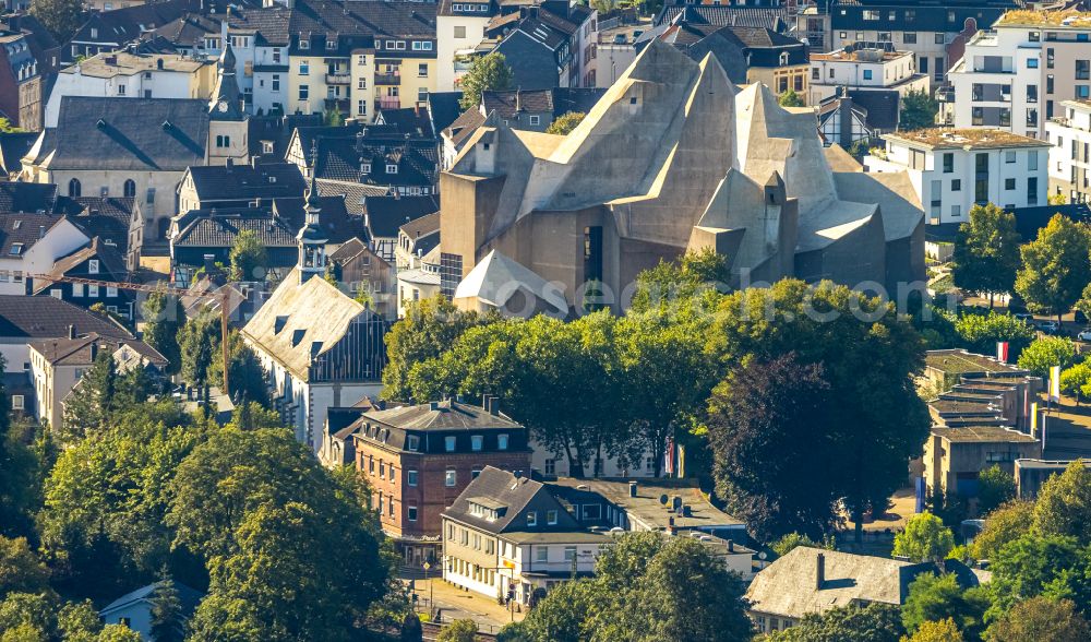 Velbert from above - Church building Wallfahrt Neviges on Elberfelder Strasse in the district Neviges in Velbert in the state North Rhine-Westphalia