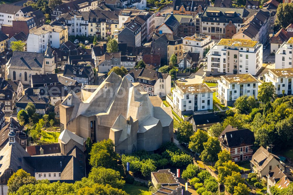 Velbert from the bird's eye view: Church building Wallfahrt Neviges on Elberfelder Strasse in the district Neviges in Velbert in the state North Rhine-Westphalia