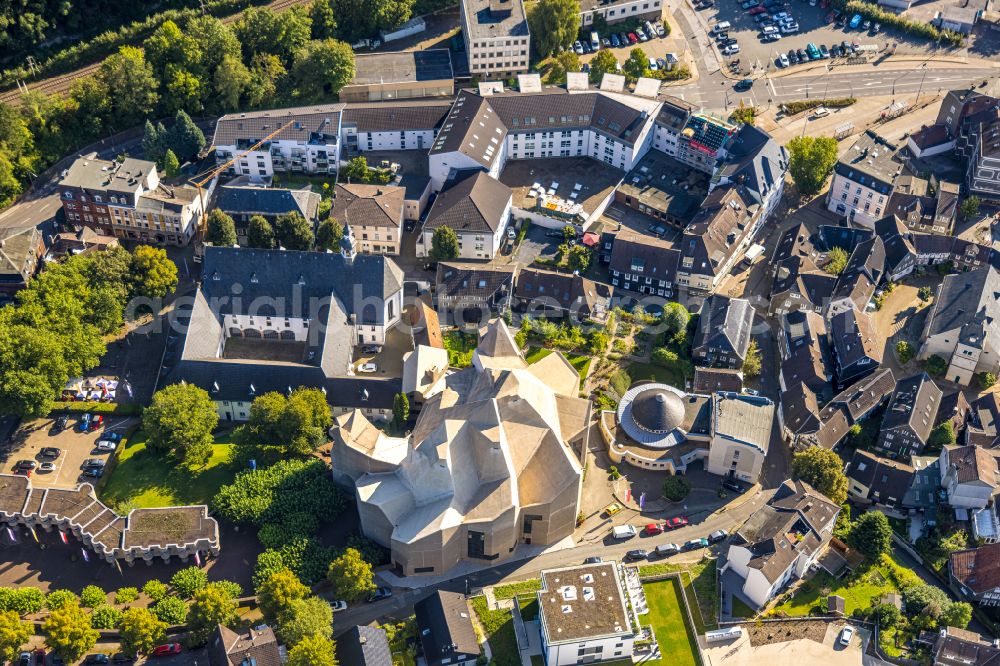 Aerial image Velbert - Church building Wallfahrt Neviges on Elberfelder Strasse in the district Neviges in Velbert in the state North Rhine-Westphalia