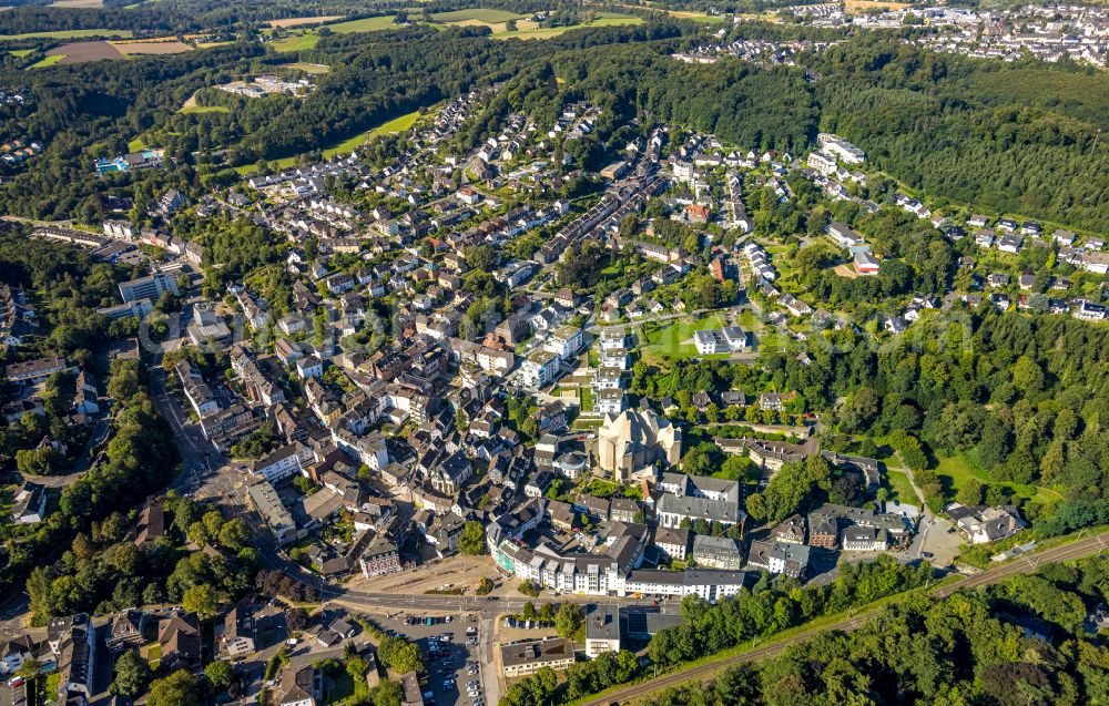 Velbert from the bird's eye view: Church building Wallfahrt Neviges on Elberfelder Strasse in the district Neviges in Velbert in the state North Rhine-Westphalia