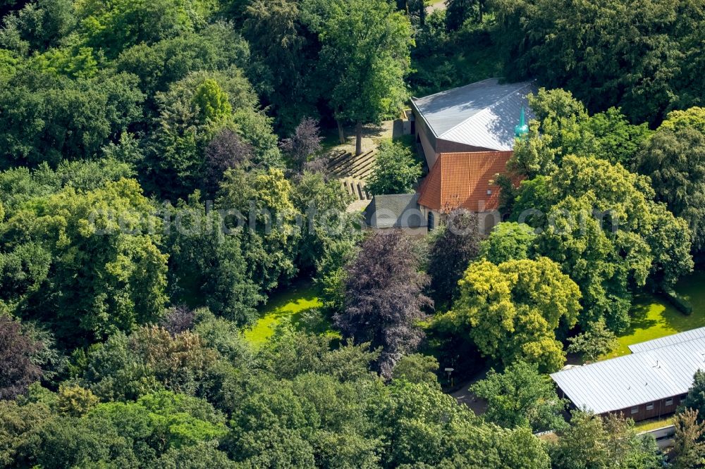 Aerial image Haltern am See - Churches building the chapel St. Anna in Haltern am See in the state North Rhine-Westphalia