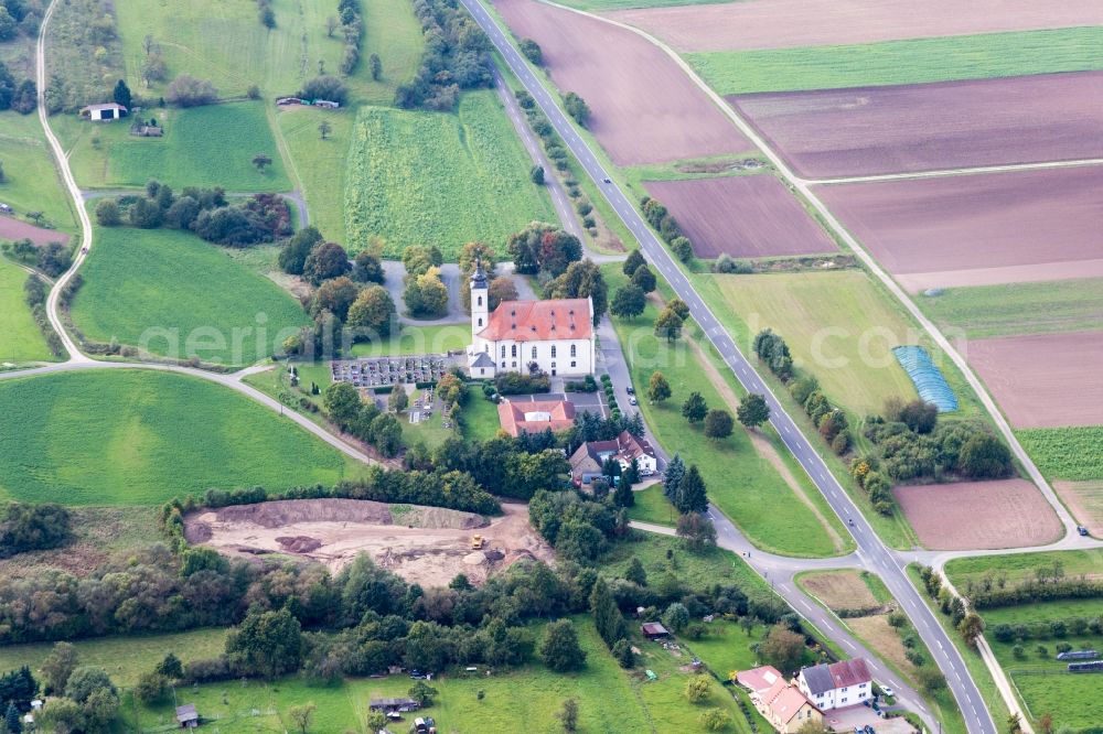 Aerial photograph Eltmann - Churches building of Sanctuary Maria Limbach in the district Limbach in Eltmann in the state Bavaria, Germany