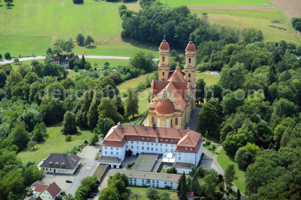 Aerial photograph Ellwangen (Jagst) - Church building Wallfahrtskirche Schoenenberg in Ellwangen (Jagst) in the state Baden-Wuerttemberg